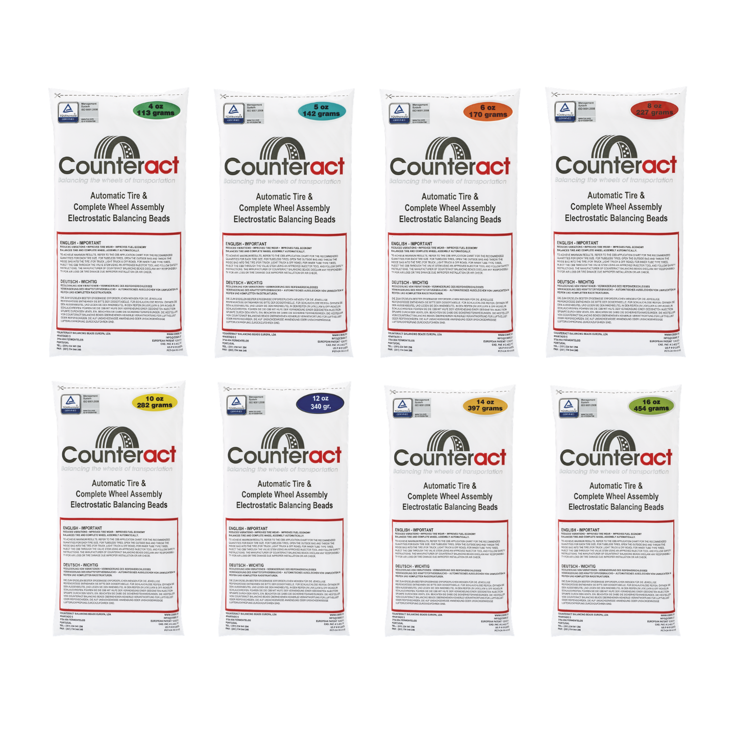 Tasapainotusjauhe annospusseissa moottoripyörien ja off-road-autojen renkaille
